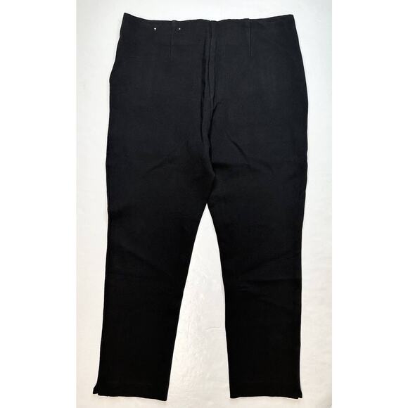 Chicos Ponte Knit Ankle Pants 1 (US 8/Medium) Black Stretch Pull On Slimming EUC - Picture 2 of 8